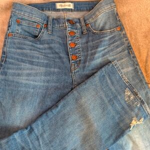 Madewell Cali Demi-boot Size 27 Blue Jeans with Vintage Wash